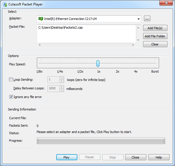 Colasoft Packet player